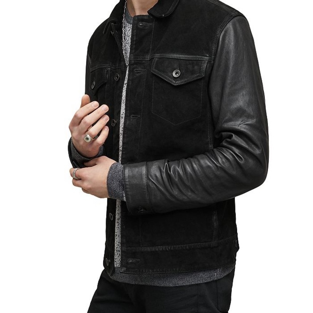 John Varvatos Rex Leather Trucker Jacket